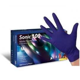 Aurelia Sonic Nitrile Powder Free Cobalt Blue Gloves Medium - Pack Of 100
