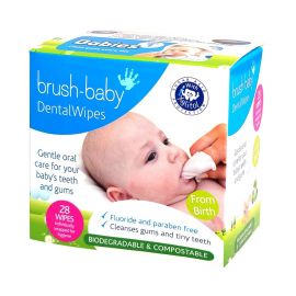 Brush Baby Dental Wipe Sleeve (0-16 Months) - Pack Of 28 Wipes
