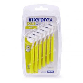 Interprox Plus Mini Interproximal Brushes Yellow 0.7mm - 1 Pack Of 6