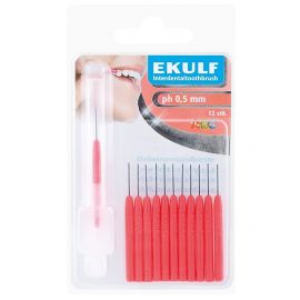 Ekulf Ph 0.5mm Red Max 600 Interdental Toothbrushes - Pack Of 12
