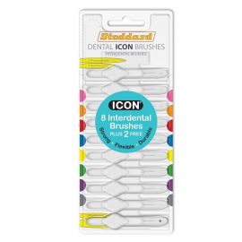 Stoddard Icon White Standard Interdental Brush Bonus Pack - 1 Pack Of 8 Plus 2 Free Brushes