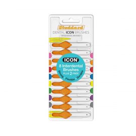 Stoddard Icon Orange Standard Interdental Brush Bonus Pack - 1 Pack Of 8 Plus 2 Free Brushes