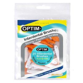 OPTIM Orange Standard Interdental Brush -  0.8mm - 1 Pack of 25 plus 5 free