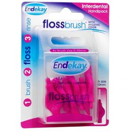 Endekay Pink Interdental Flossbrushes 0.4mm - Pack Of 6