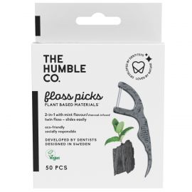 Humble Charcoal Floss Picks P Shape  - Pack of 50