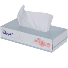 Whisper 2Ply White Facial Tissue 100 Sheets -1 Pack Of 36