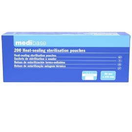 Medibase 90 x 255mm Heat sealing Sterilisation Pouches - Pack Of 200