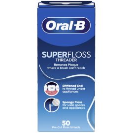Oral-B Superfloss Threader - 1 Pack of 50 - For Braces and Dental Implants