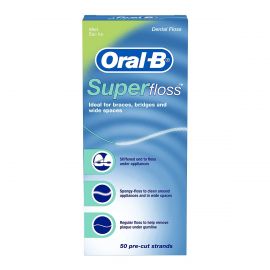 Oral-B Mint Superfloss Dental Floss - 50 Pre-Cut Strands