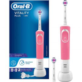 Oral-B Vitality Plus 3D White Electric Toothbrush With Two Replacement Heads