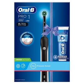 Oral-B Pro 1 650 Black Crossaction Electric Toothbrush With Toothpaste