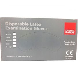 Essential Range Free Examination Disposable Latex Powder Free Gloves Small - Pack Of 100