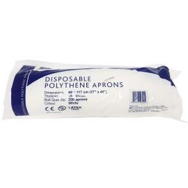 Disposable White 69 X 117cm Polythene Aprons Roll - Pack Of 200