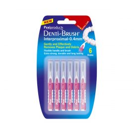Denti-Brush Pink Interproximal Brushes 0.4mm - Pack Of 6