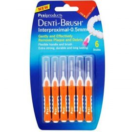 Denti-Brush Orange Interproximal 0.5mm - Pack Of 6