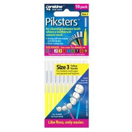 Piksters Interdental Brushes 0.50mm - Yellow Size 3 - Pack Of 10