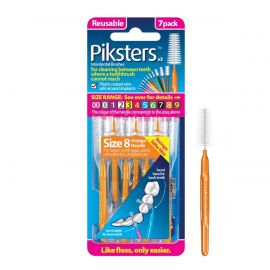 Piksters Orange Interdental Brushes Size 8 - Pack Of 7