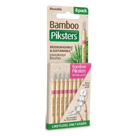 Piksters Bamboo Interdental Brushes 0.60mm - Pink Size 00 - Pack Of 8