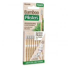 Piksters Bamboo Interdental Brushes 0.55mm - White Size 2 - Pack Of 8