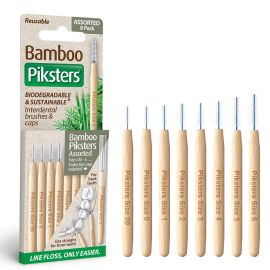 Piksters Bamboo Assorted Interdental Brushes - Pack Of 8