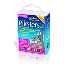 Piksters Interdental Brushes 0.35mm - Silver Size 0 - Pack Of 40