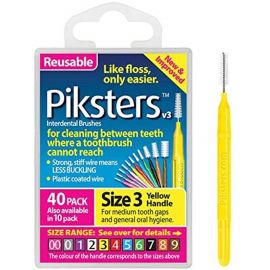 Piksters Interdental Brushes 0.60mm - Yellow Size 3 - Pack Of 40