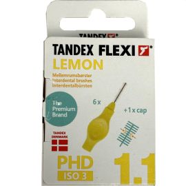 Tandex Flexi Lemon Interdental Brushes 1.1mm - Pack Of 6