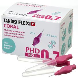 Tandex Flexi Coral Interdental Brushes 0.7mm - Pack Of 25