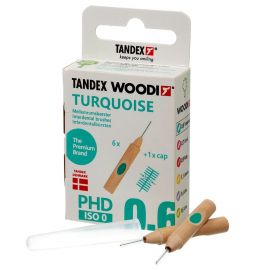 Tandex WOODI PHD 0.6 ISO 0 Turquoise Interdental Brushes - Pack Of 6