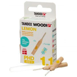 Tandex WOODI PHD 1.1 ISO 3 Lemon Interdental Brushes - Pack Of 6