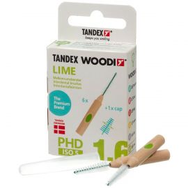 Tandex WOODI PHD 1.6 ISO 5 Lime Interdental Brushes - Pack Of 6