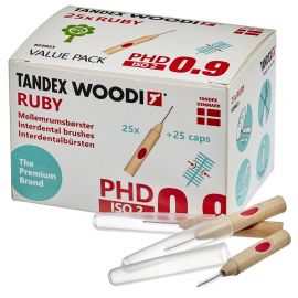 Tandex WOODI PHD 0.9 ISO 2 Ruby Interdental Brushes - Pack Of 25