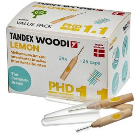 Tandex WOODI PHD 1.1 ISO 3 Lemon Interdental Brushes - Pack Of 25