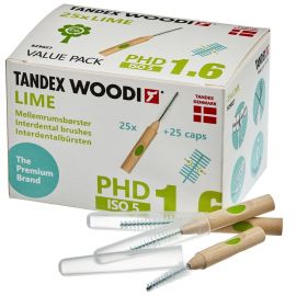 Tandex WOODI PHD 1.6 ISO 5 Lime Interdental Brushes - Pack Of 25