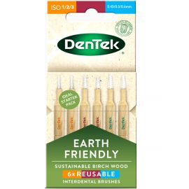 Dentek Birch Wood Earth Friendly Interdental Brushes - Pack Of 6