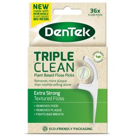 DenTek Eco Triple Clean Extra Strong Floss Picks - Pack Of 36 