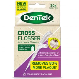 Dentek Cross Flosser Interdental Cleaners - Pack Of 30 Floss Picks