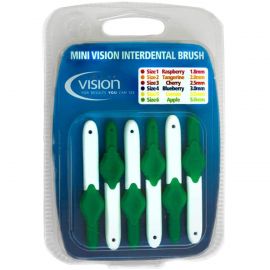 Mini Vision Apple Interdental Brushes - Pack Of 6
