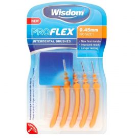 Wisdom Orange Pro Flex Interdental Brushes 0.45mm - Pack Of 5