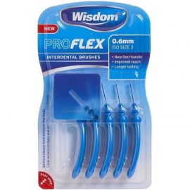 Wisdom Blue Pro Flex Interdental Brushes 0.60mm - Pack Of 5