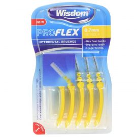 Wisdom Yellow Pro Flex Interdental Brushes 0.70mm - Pack Of 5