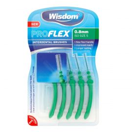 Wisdom Green Pro Flex Interdental Brushes 0.80mm - Pack Of 5