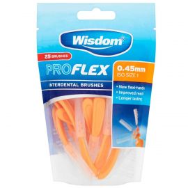 Wisdom Orange Pro Flex Interdental Brushes 0.45 mm - Pack Of 25