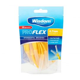 Wisdom Yellow Pro Flex Interdental Brushes 0.70mm - Pack Of 25