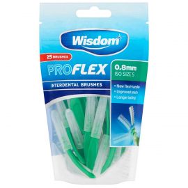 Wisdom Green Pro Flex Interdental Brushes 0.80mm - Pack Of 25