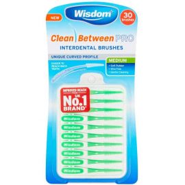 Wisdom Medium Green Clean Between Pro Interdental Brushes - Pack Of 30