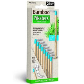 Piksters Bamboo Right Angle Interdental Brush- Size 5 Blue- 24 Brushes Per Pack