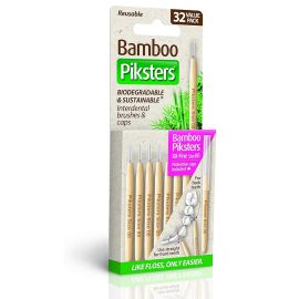 Piksters Bamboo Interdental Brush - Size 00 Pink - 32 Brushes Per Pack