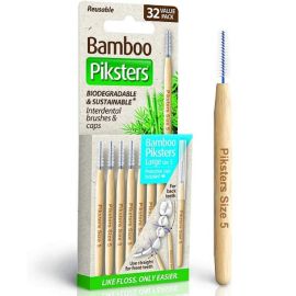 Piksters Bamboo Interdental Brush - Size 5 Blue - 32 Brushes Per Pack