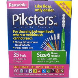 Piksters Interdental Brushes - Size 6 Green - 1 Pack of 35